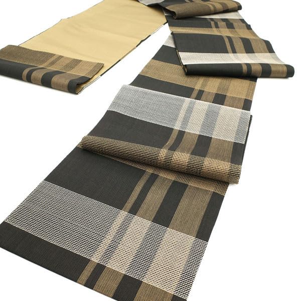 Amazon.co.jp: 藤山千春 開き 名古屋帯 模紗織 吉野間道 草木染